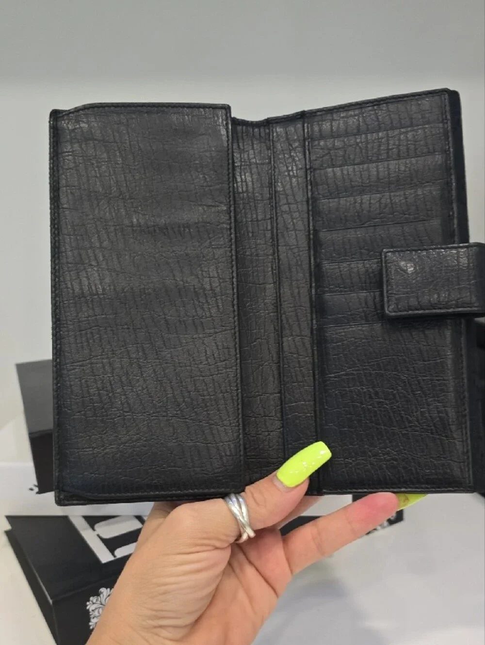 Gucci Black Wallet with Green & Red Web and Gold Buckle